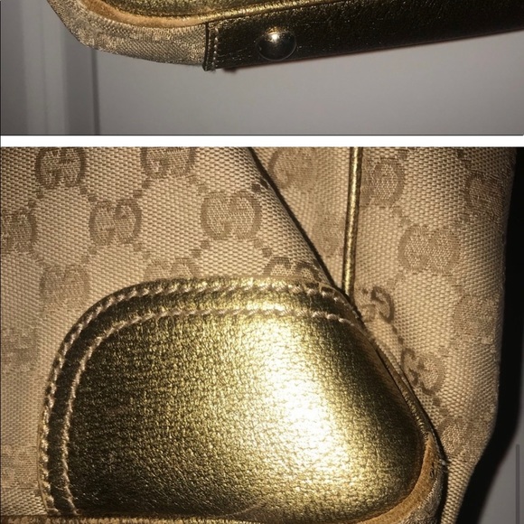 GUCCI SPECIAL $100.00 MORE MARKDOWN!!Authentic GUCCI metallic gold shoulder bag - Picture 14 of 16